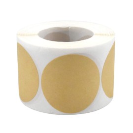 Pack of 500 Brown Natural Kraft Circle Stickers, Kraft Paper Round Sticker Labels, Blank Labels for Gift Stickers, Preserving Labels, Scrapbooking, Storage Jars, 50 mm