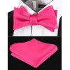 Alizeal Mens 2pcs Solid Self-tied Bow Tie and Pocket Square
