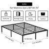 ALDRICH 18 Inch Metal King Size Bed Frame - Black