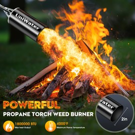 Upgraded Propane Torch Weed Burner, Portable Garden Torch for Weed, Heavy Duty Blow Torch Flamethrower for Weed Burner, High Output 1,800,000BTU Propane Flame Weed Torch,Weed Blow Torches-Orange