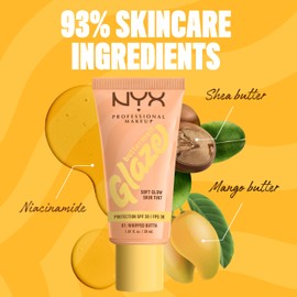 NYX Professional Makeup Skin Tint, Buttermelt Glaze Soft Glow Skin Tint for Face, with Niacinamide, Shea Butter and Mango Butter, with Up To 12 Hour Wear and SPF 30, Shade: Whipped Butta
