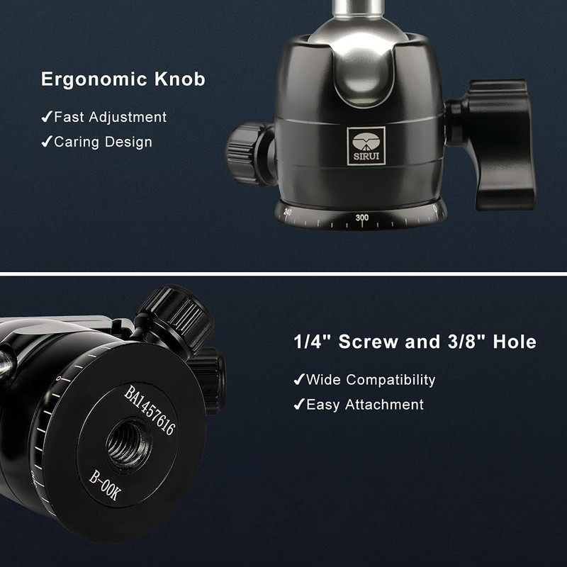 SIRUI Tripod Ball Head, 360 Degree Rotating Panoramic Ball Head