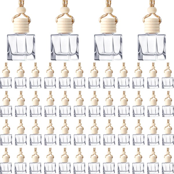 BBTO 200Pcs Hanging Car Diffuser Bottle Bulk Empty Clear Glass
