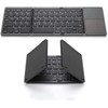 Foldable Bluetooth Keyboard, Wireless Portable Keyboard with Touchpad, Rechargeable Pocket-Sized
