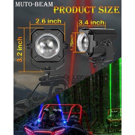 LED Whipless Whip Light Kit for Side by Side, Muto-Beam 2PCS RGBW Whipless LED Cubes with Switch & Remote, Antenna Chase Lights Strobe Lights for SXS Polaris RZR Truck ATV Kawasaki UTV