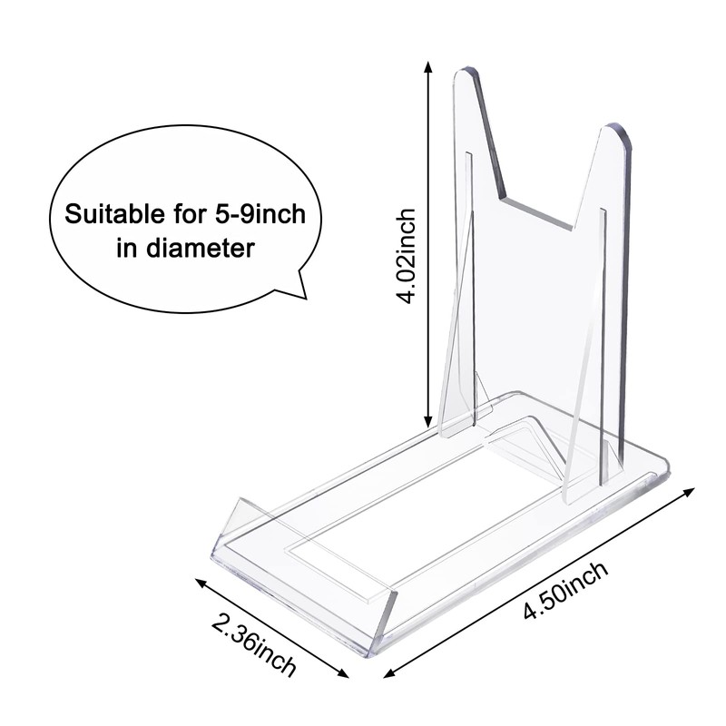 WANDIC Acrylic Plate Stands, 10 Pcs Mini Clear Plastic Display