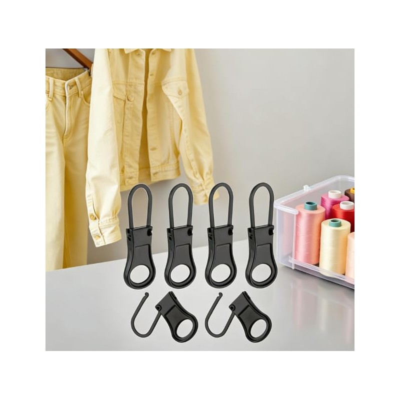 6 Pack Zipper Pull Replacement, Detachable Metal Zipper Pulls Repair