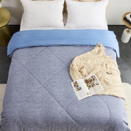 INGEROOM Cooling Comforter for hot Sleepers Absorbs Body Heat to Keep Cool, Cold Tech Fabric, Summer Comforter Machine Washable Cooling Blanket for Hot Sleepers - Twin Size（Blue 60'' x 80''）