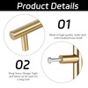 4Pcs 96mm Gold Kitchen Handles, Stainless Steel Cabinet Handles, Easy