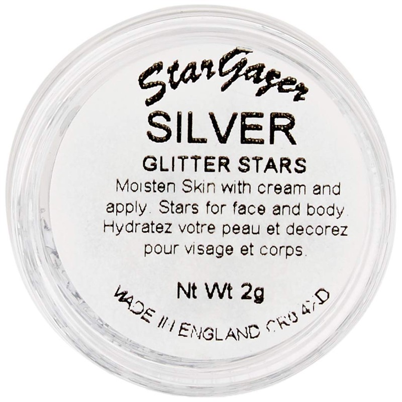 Cosmetic Glitter Stars for use on the face - Silver