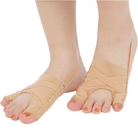 Bunion Supporter, 5 Adjustable Hooks, Set of 2, Toe Supporter, Spreading Toes, Beige, Unisex, Orthopedic Goods (L)
