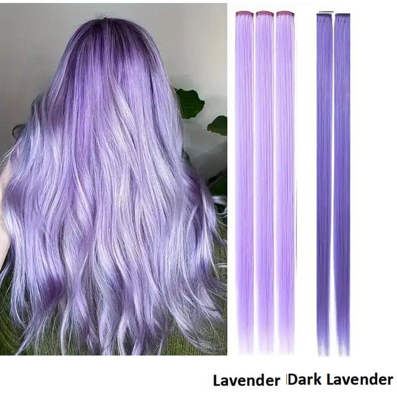 2 x Clip-In Hair Extension Highlights Streaks, Colourful Hair Highlights