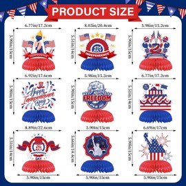 4th of july table decorations，KSKSPE Independence Day Table Decorations,American Flag 3D Party Fourth of July Decorations- Patriotic Centerpieces for 4th of July Decorations Supplies (9Pcs）