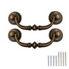 2 Pack Brass Vintage Cabinet Handle, 125mm Drawer Pull Handle
