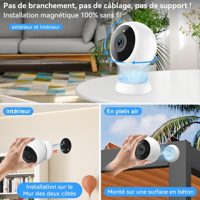 Wireless Security Cameras for Outdoor Use Magnetic - 2K HD