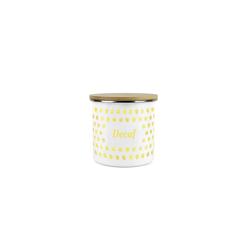 Purely Home Yellow Polka Dots Decaf Storage Canister - Spotty
