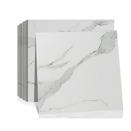 DEKKOR 10-Sheet Peel and Stick Marble, 12 in. x 12 in. Backsplash Waterproof Tile Stick on Wall for Kitchen, Bathroom, Living Room, Bedroom (White Carrara Marble)