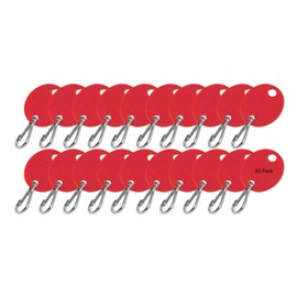 Lucky Line Oval Key Tag with Hook in Red, 20 Pack (258070)