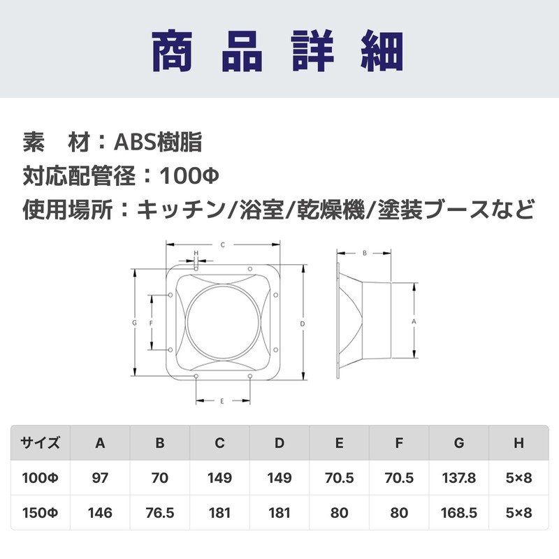 SAKURAN Duct Connector, Flange, ABS Resin, Square, Lightweight, Easy Installation,