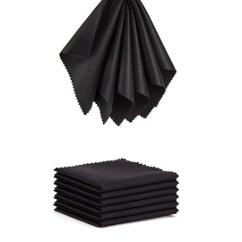 Glasses Cleaning Cloth Microfiber - 12 Pack Eyeglass Wipes Sunglasses Lens Cleaner 5x6 Inch Jewelry Camera Lens Clean Laptop Computer Screen Wipers Black