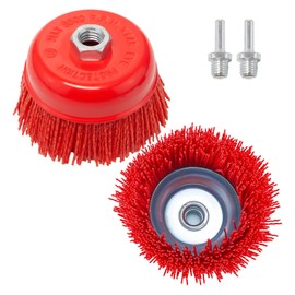 Pilikoll Pack of 2 Nylon Cup Brush Drill with Internal Thread M14 x 2 Diameter 100 mm Cup Brush Wire Brush Angle Grinder Wire Brush Drill Cup Brush for Rust Removal, Metal Polishing and Cleaning