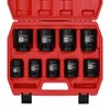 CASOMAN 1-Inch Drive Spindle Axle Nut Impact Socket Set, Shallow,