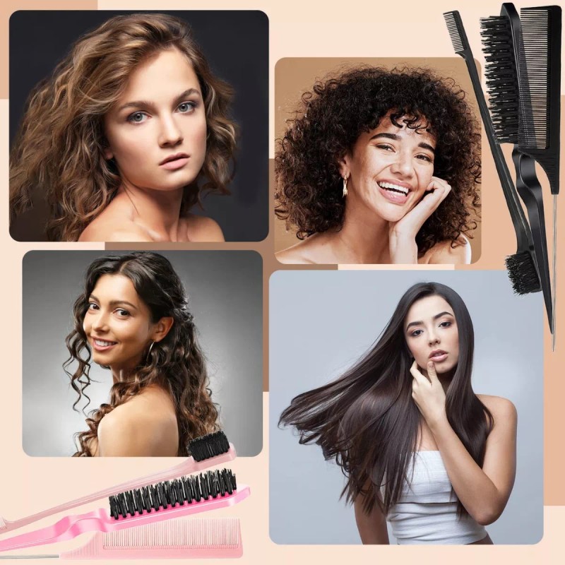 Veraly Cepillo para cabello plano Veraly negro x 4 u