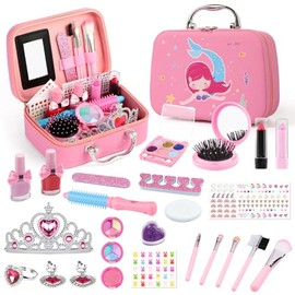 Juguetes de Maquillaje para niñas, Kit de Maquillaje para niñas Sirena, Juego de Maquillaje niñas simulación，Adecuado para Regalos de Navidad y cumple