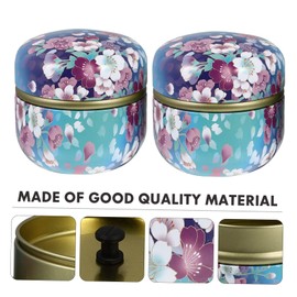 LABRIMP 2pcs Delicate Tea Box Multi-function Sealed Tinplate Containers for Scented Tea Loose Powder for Home Kitchen Storage