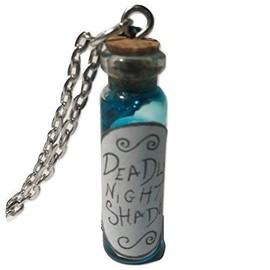 Nightmare Before Christmas Potion Bottle Necklace Deadly Nightshade Worm's Wort and/or Frog's Breath
