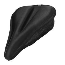 BangBoom Black Bike Seat Cushion, Memory Form Padded Bike Seat Cover, Soft Bicycle Saddle Pad for Men Women Comfort Peloton Mountain Exercise Road Cycling (Black)