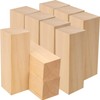 10 Pack Unfinished Basswood Carving Blocks, Soft Solid Wooden Blocks,