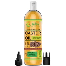 Vedini? Premium Cold Pressed Castor Oil - Pure & Virgin Grade - for Healthy Hair and Skin (200ml)