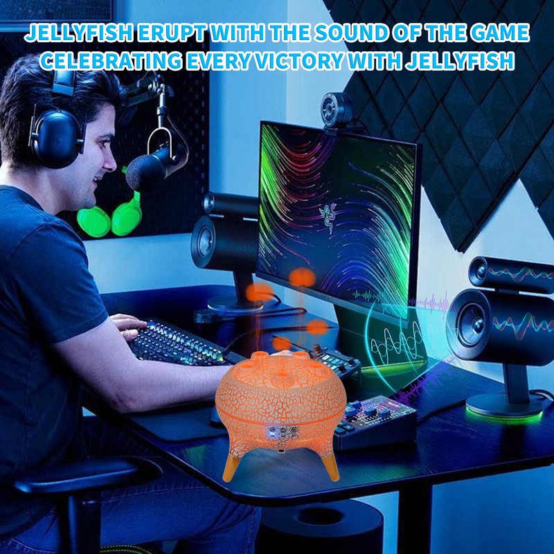 KCKJ Jellyfish Essential Oil Diffuser Sound-Activated Spray Dancing Jellyfish,250ml Aroma