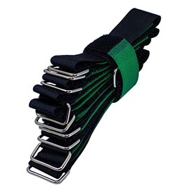 Lumonic 10 x Velcro Ties 400 x 30 mm Crossed Black Green - Reusable Cable Ties Made of Velcro Tape - For Attaching or Cable Management