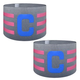 Soccer Captain Armband, Ynaize 2Pcs Nylon Elastic Adjustable Football Basketball Player Bands for Youth and Adult-Grey