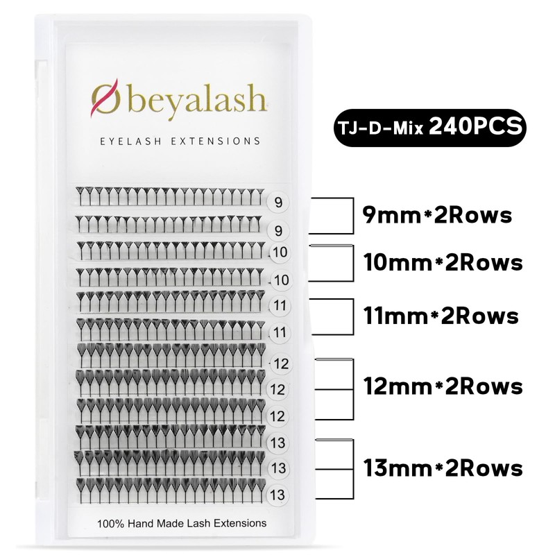 Obeyalash Wimpern Extensions 0,07mm D Curl 9–14 mm Wimpernverlängerung Easy