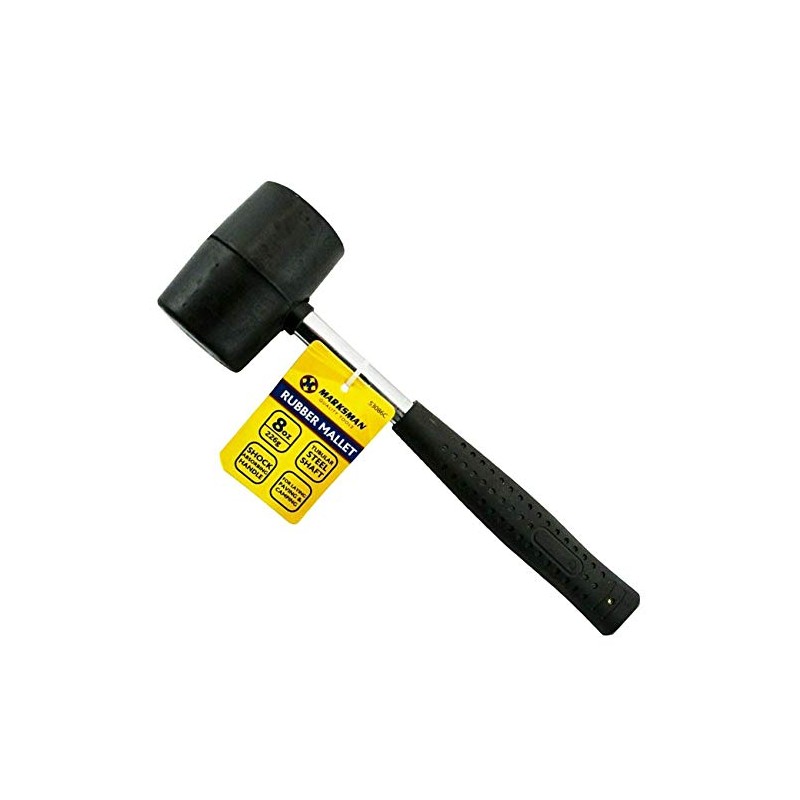 Marksman 8oz 16oz 32oz Rubber Mallet Hammer FIBREGLASS Or Silver