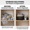 8 Pack Black Storage Baskets, Plastic Woven Organizer Baskets, Stackable