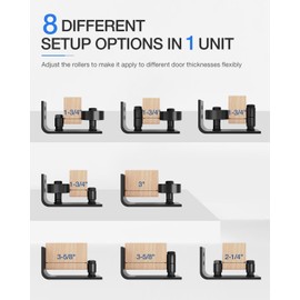 ZEKOO Sliding Barn Door Floor Guide: 8 Setup Options Barn Door Guides for Bottom - Wall Mounted Barn Door Guide Adjustable Roller - Flush Bottom Barn Door Hardware Easy Assembly