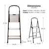 COSCO Lightweight Three-Step Folding Step Stool for Home Use -