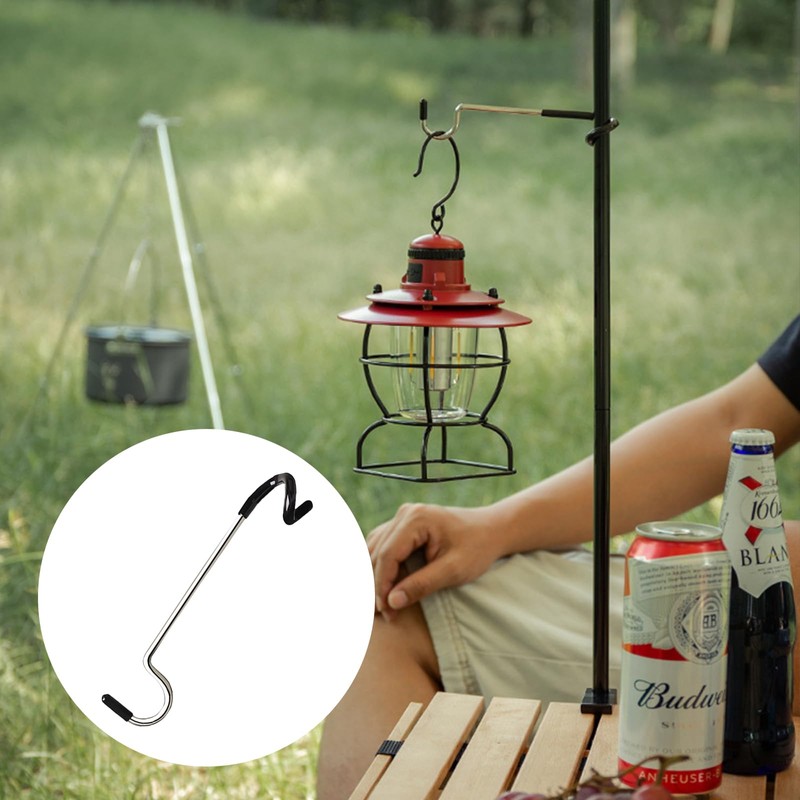 TenaLucy 5 Stücke Camping Laternenhalter,Doppelköpfige Laternenhaken Camping Haken Set Zeltstangen
