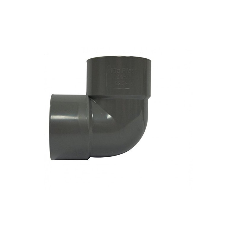 FLOPLAST Solvent Grey 90 Degree 50mm (56mm) Waste Knuckle