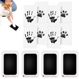 HemaGati Inkless Paw Print Kit for Dogs & Cats, Baby Hand & Footprint Set - 4 Clean Touch Pads & 8 Imprint Cards, No Mess Pet Keepsake, Memorials for Puppies, Newborns, and Family Souvenirs