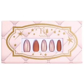 Tip Beauty Selfie Beige Buff Shimmer Fake Nail Tips | 28 Faux Nails & Specialized Nail Glue | Quick Drying Professional Salon Quality Glue On Fake Nail Kit | Faux Nails for Women (Shimmer Collections)