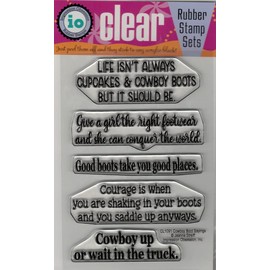 Impression Obsession CL1091 Cowboy Boot Sayings Clear Stamp Set