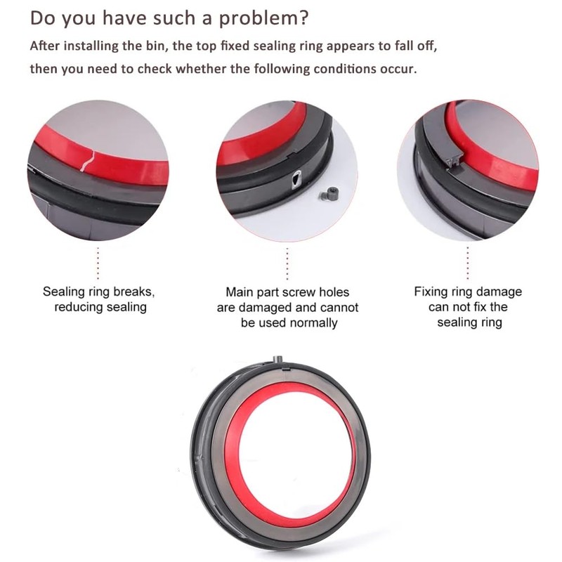 Dust Bin Top Fixed Sealing Ring Replacement For Dyson V12