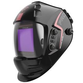 YESWELDER Auto Darkening Welding Helmet, Hemispherical lens, 1/1/1/1 True Color 3.94"X3.66" Large Viewing, Solar Power 4 Arc Sensor, Wide Shade 4-5/9-9/13 for TIG MIG Arc Weld Grinding Welder Mask