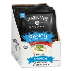 Watkins Organic Gourmet Dip Mix, Ranch, 0.71 oz. Packets, 12-Pack