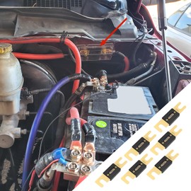 6PCS 150 Amp 32 VDC ANL Blade Fuse for Marine Car Vehicle Audio and Video System, Universal Car Accessories Gold-Plated ANL Fuses Replacement for Inverters and Other Current Applicationsm (150A-6PCS)